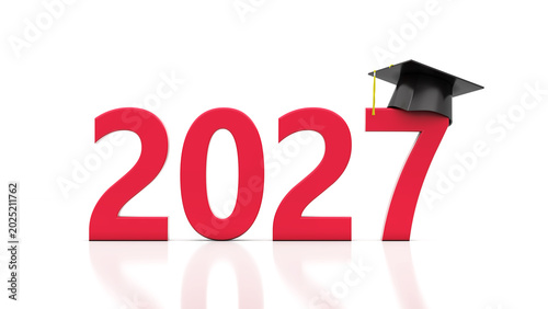 New Year 2027 Creative Design Concept with educational Concept  - 3D Rendered Image