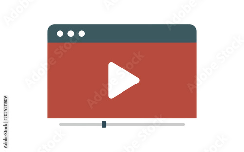 Flat of a player window with play button and progress bar