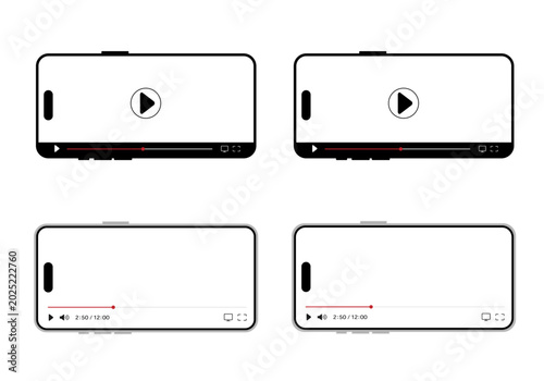 Horizontal smartphone video player set