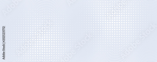 Quadro su tela Abstract wave lines on white background whit doted