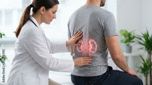 Nephrology problem assessment: kidney disease, renal dysfunction, body function, medical checkup, health concern, human anatomy, organ failure, ureter health.