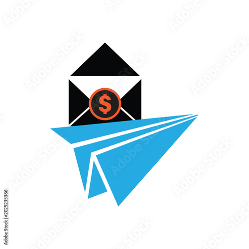 money message paper plane icon