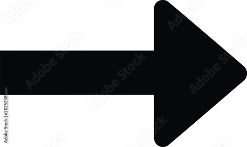 Canvastavla Simple black arrow icon pointing to the right side representing direction and na
