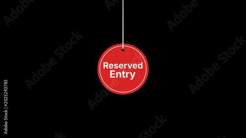 Reserved entry Hanging Tag Animation