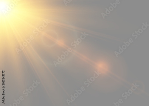  Cinematic sunburst effect with warm anamorphic lens flare