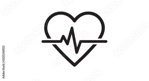 Bild auf Leinwand Heart pulse icon for medical cardiology and heartbeat lifeline concept