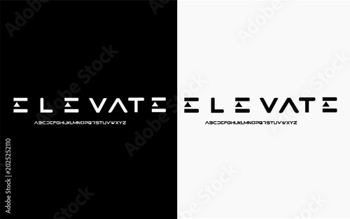 Bild auf Leinwand Modern futuristic fonts alphabet vector illustration simple and minimalist