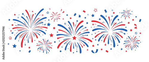 Watercolor Fireworks Celebration Set.