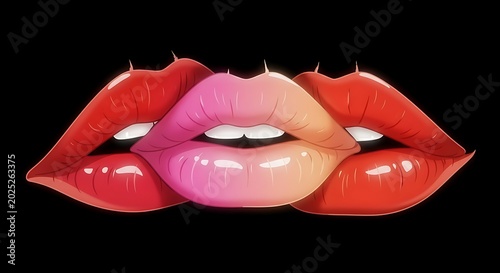 Lips Kiss Isolated.