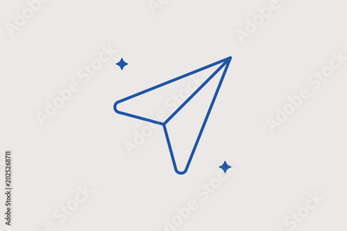 Fotografija A paper plane line icon for outgoing messages and digital marketing newsletters