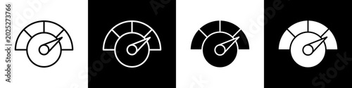Photography Speedometer black and white icon design concept