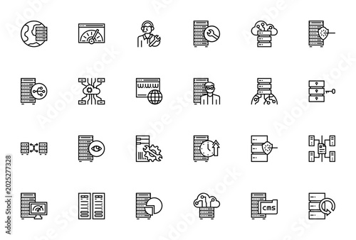 Bild auf Leinwand Hosting Cloud icon set