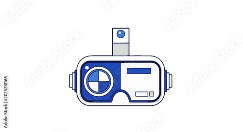 Stylized virtual reality headset illustration, representing advanced VR technology, metaverse gaming, and immersive digital future experiences on white background.