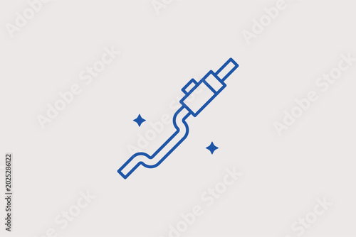 Bild auf Leinwand A car exhaust system muffler line icon for vehicle emission control diagnostics and silencer replacement parts