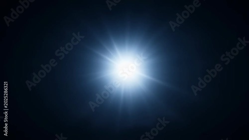 The series of images depict a celestial scene involving the sun and the moon. The first frame shows a dark sky with a bright, glowing object, likely the moon, in the center