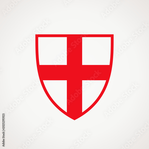 Monochromatic shield with flag of England