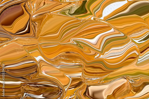 Abstract Liquid Gold and Brown Texture Background Fluid Metallic Marble Wave Ripple Flow Wallpaper