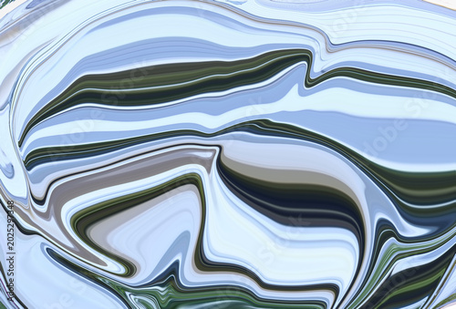 Abstract Liquid Marble Texture Background in Blue and Silver Waves