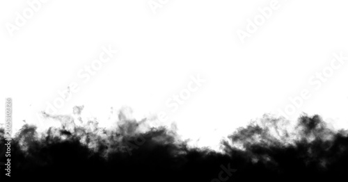 Canvas-taulu Dark billowy clouds of black smoke rise from the bottom of this artistic photo composition creating a dramatic visual effect that blends soft textures with sharp contrast for creative projects