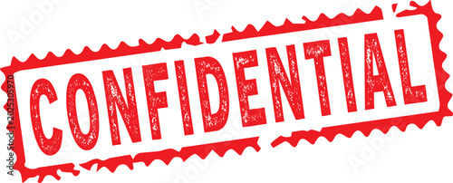 Tableau sur toile Bold red confidential stamp with distressed text effect