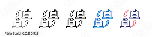 Data Transfer Icon In 5 Different Styles Set Collection.   