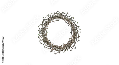 Wreath made of twigs and branches.