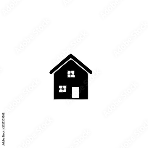 house icon, home sign, flat style houses design, real estate - stock vector