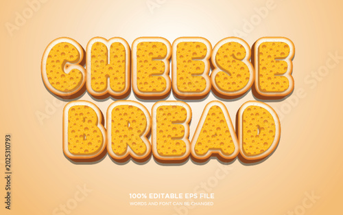 Bread Cheese 3D editable text style effect