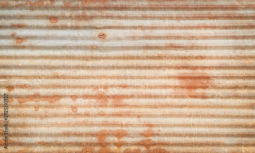 Bilde på lerret Rusty corrugated metal sheet backdrop