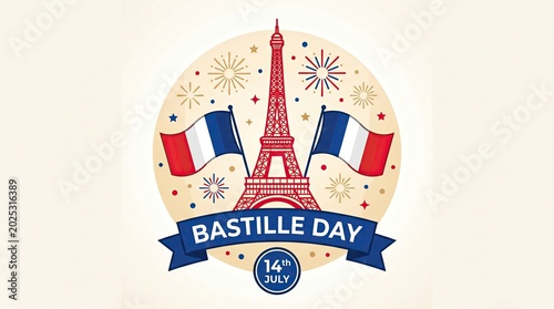 Celebrating Bastille Day with fireworks and flags in Paris