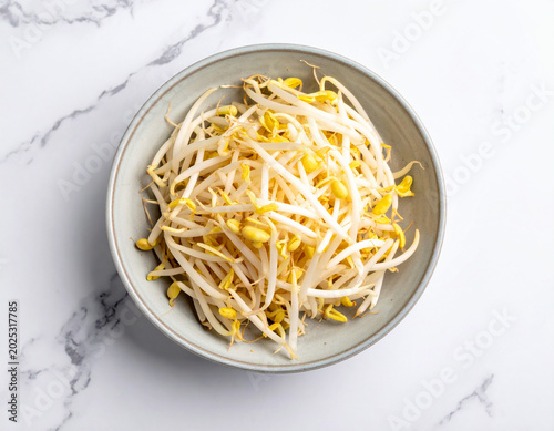 Soybean sprouts in a bowl