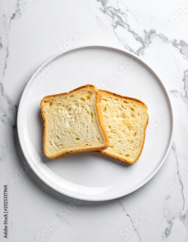 Toast slices on a white plate
