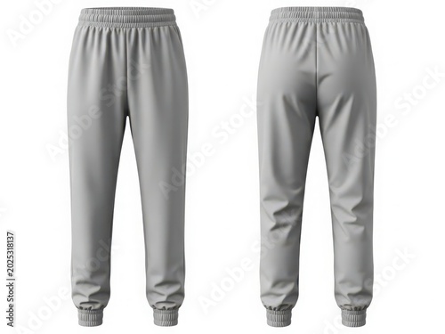 Comfortable gray sweatpants with elastic waistband and cuffs