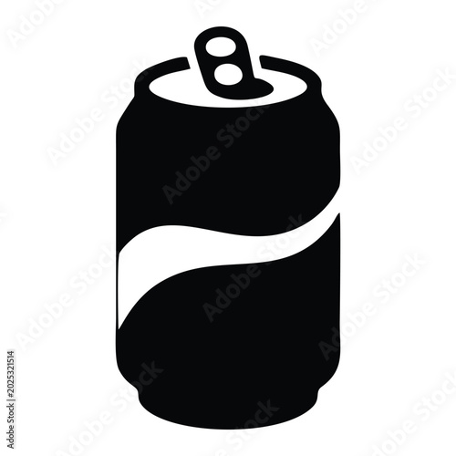 Modern Aluminum Beverage Can Silhouette Vector Icon Soda and Beer Tin Symbol for Cafe Branding Refreshment Packaging and Cold Drink Product Illustrations