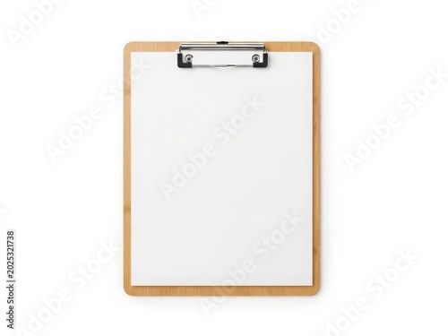 A wooden clipboard with a metal clip, ready for notes or reminders.