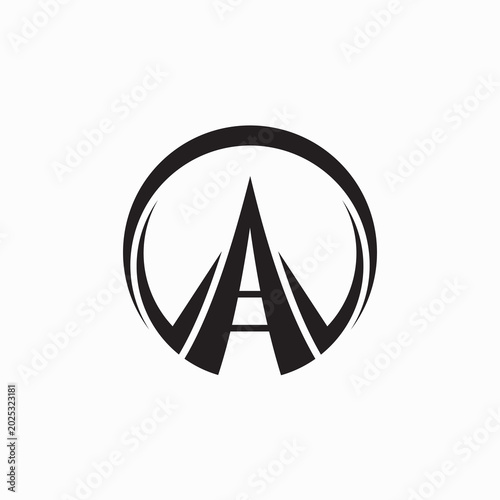 Simple and Elegant Illustration logo design Road Way icon combined with initial O in black color.