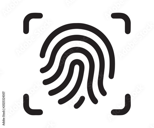 Fingerprint Security Icon – Biometric Authentication and Identity Protection