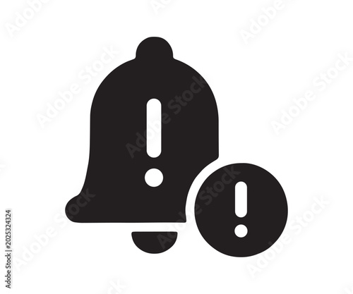 Security Alert Icon – Warning Notification Bell with Protection Symbol