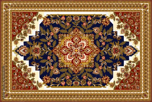 Luxury Persian Turkish Area Carpet with Unique Stepped Octagonal Medallion  Burgundy  Cream Ivory Floral Arabesque with Gold Paisley Border Oriental Rug Top View