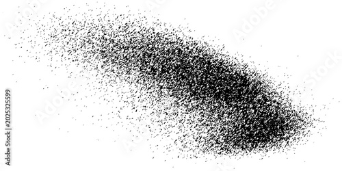 Bild auf Leinwand Black Flock Of Birds Murmuration Silhouette Creating Abstract Swarm Pattern In S