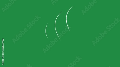 vector white lines wind effect on green screen, UI motion graphics. alpha adjustment layer, smooth animated line filter, 2d animation