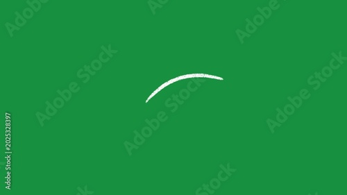 Hand Drawn Abstract Curve Lines and Minimalist Wave Animation on Green Screen Background