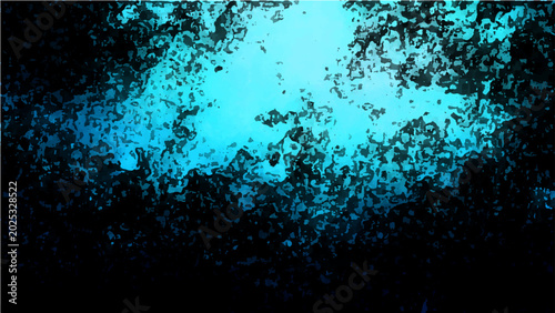 Foto Abstract underwater cave with bioluminescent light and dark shadows, deep ocean exploration with luminous glow and mysterious atmosphere