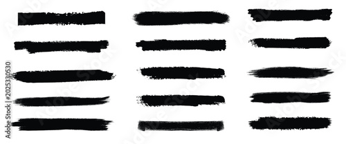 Obraz na plátně Distressed black ink brush strokes