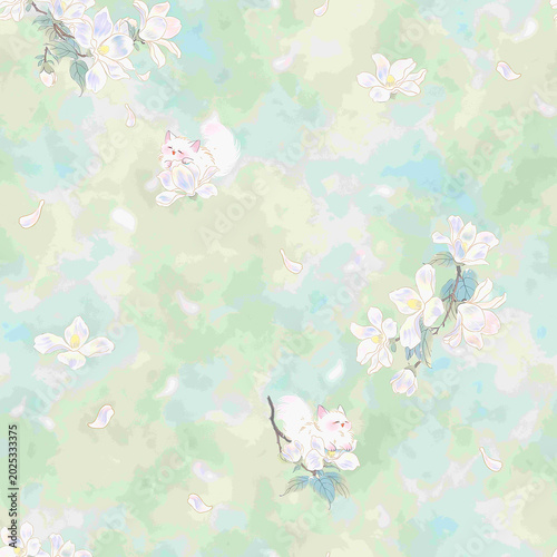 Soft Watercolor Floral and Whimsical Seamless Pattern Collection in Pastel Tones