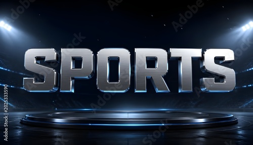 Sports Titanium Chrome 3D Text Background