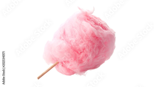 Fotografía A fluffy sweet pink cotton candy cloud treat on a small wooden stick accessory i