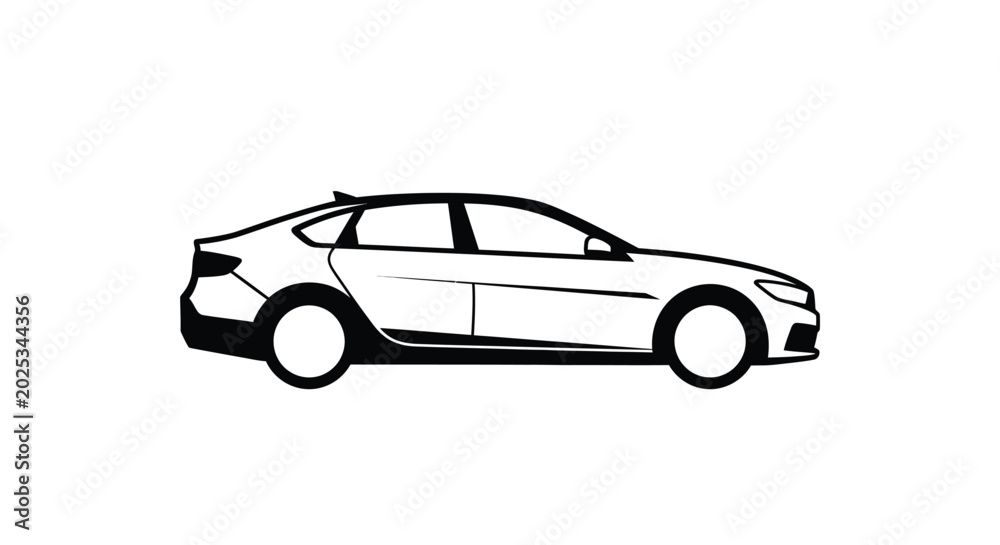 Fototapeta premium car silhouette on a white background