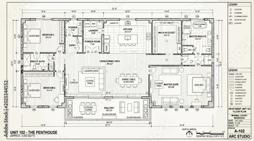 Photos Floor plan of a luxury penthouse apartment unit
