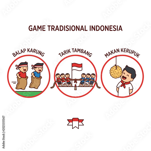 Indonesian Traditional Games Illustration Set – Cultural Heritage Collection